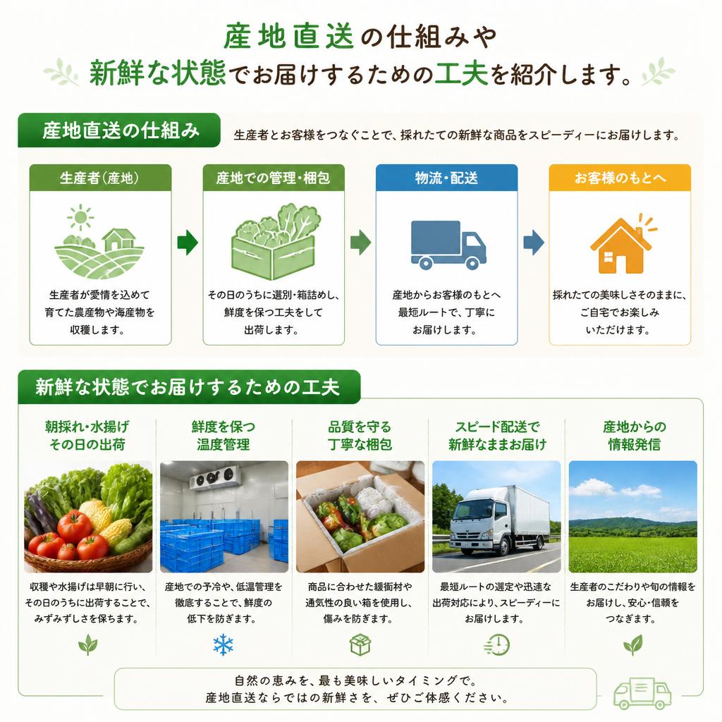 5. 産地直送と新鮮さの秘訣