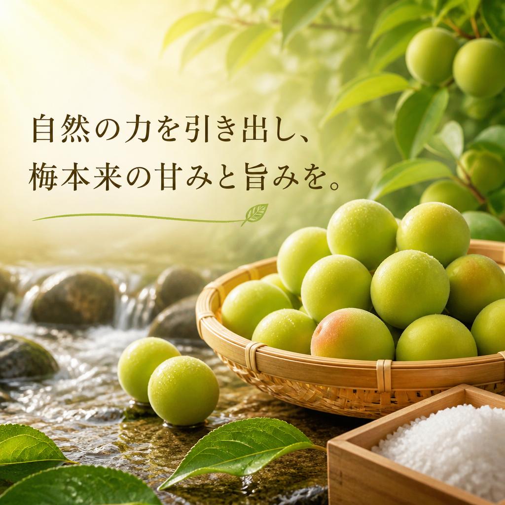 自然の力を引き出し、梅本来の甘みと旨みを。