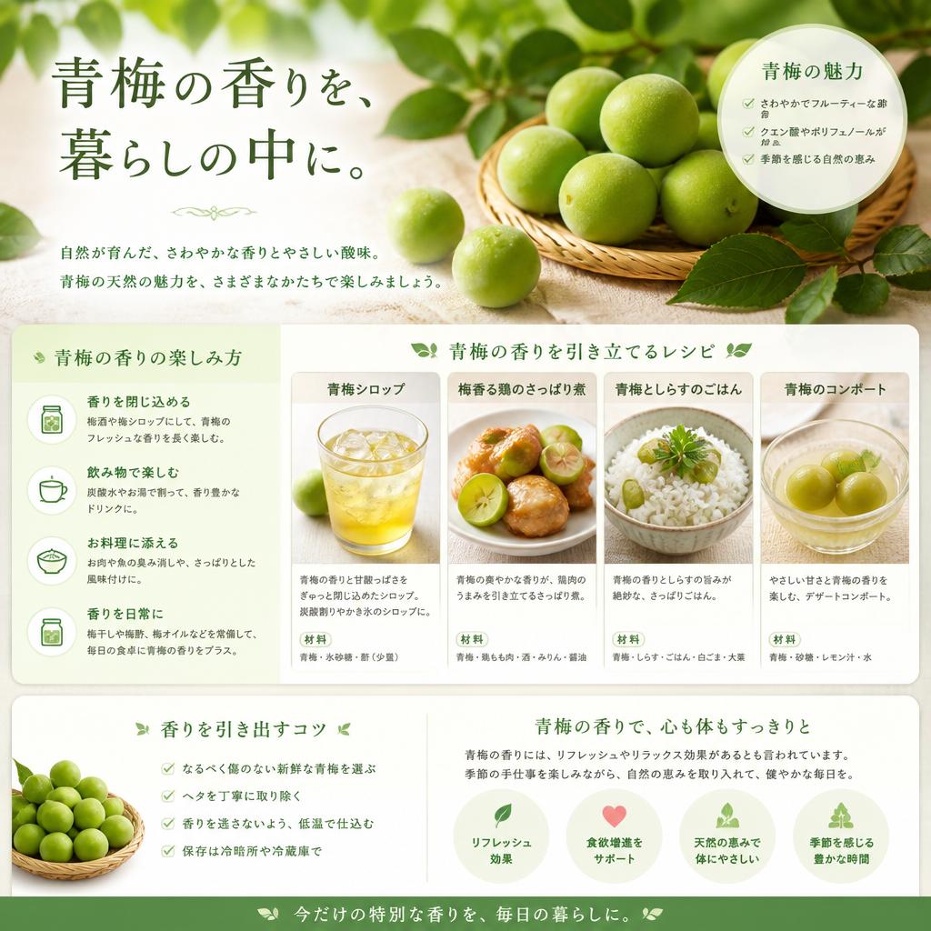 青梅の香りを楽しむ